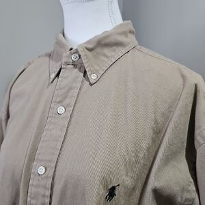 Ralph Lauren Men's Tan Button Down Shirt